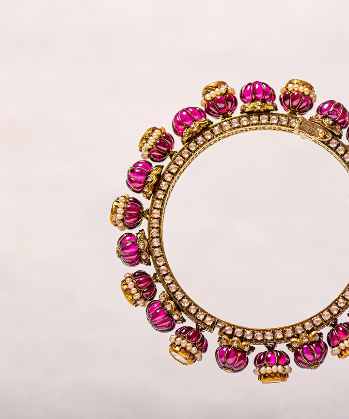 Chandrika Ruby and Diamond Polki Bangle