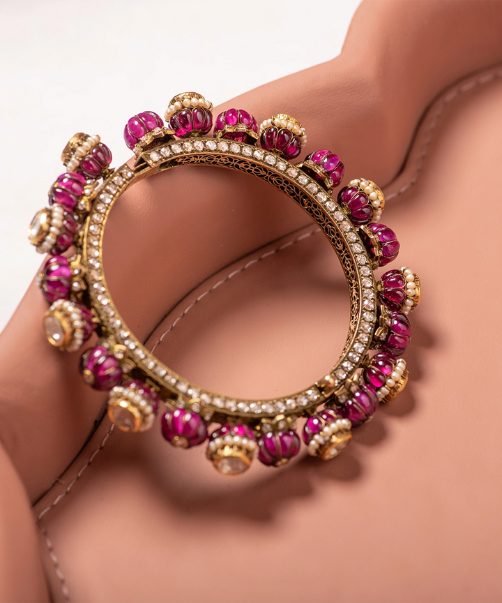 Chandrika Ruby and Diamond Polki Bangle